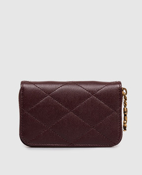 Saint Laurent Бордове шкіряне стьобане портмоне Cassandre 862443AAGA8