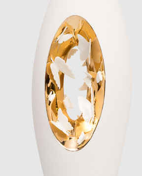 Fos Ceramiche Біла порцелянова ваза Falling in Love-F з позолотою FLFG