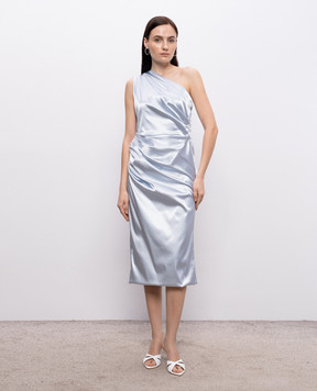 Dolce&Gabbana Блакитна сукня з драпіруванням F617RTFURAD