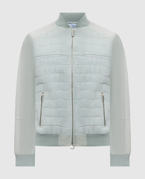 Stefano Ricci Зелений бомбер зі шкірою крокодила SFRM7J6100170MKOTGT