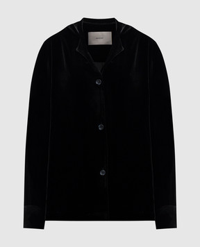 Asceno Чорна оксамитова піжамна сорочка Calabasas з шовком T087F40C01