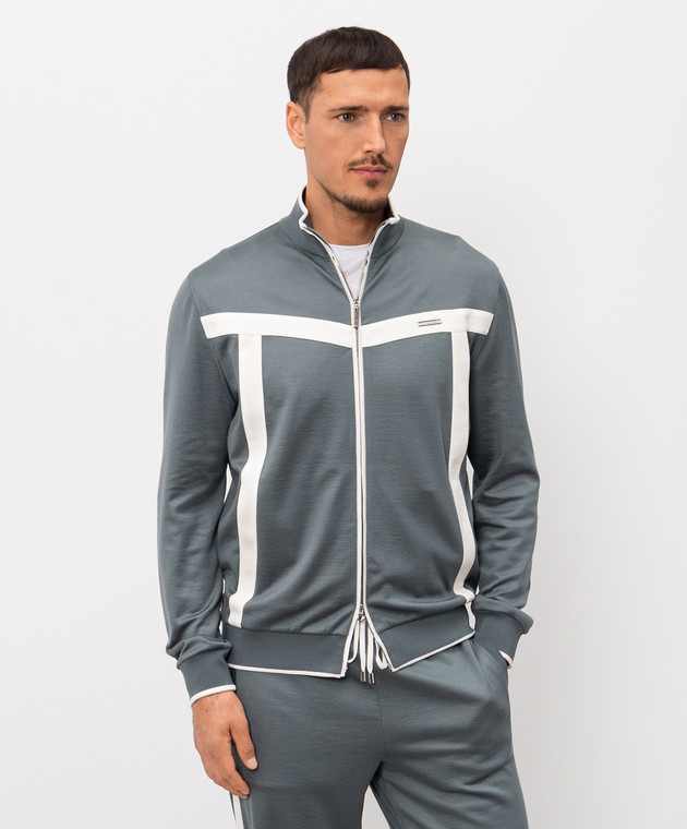 Stefano Ricci Зелена спортивна куртка із шовком K818925R31T26270 зображення 3