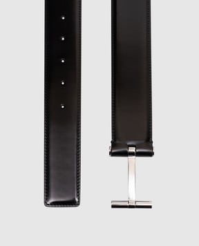 Tom Ford Чорний шкіряний глянцевий ремінь TB154LCL052S
