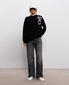 Off-White Черный свитер с шерстью 2FE00534T