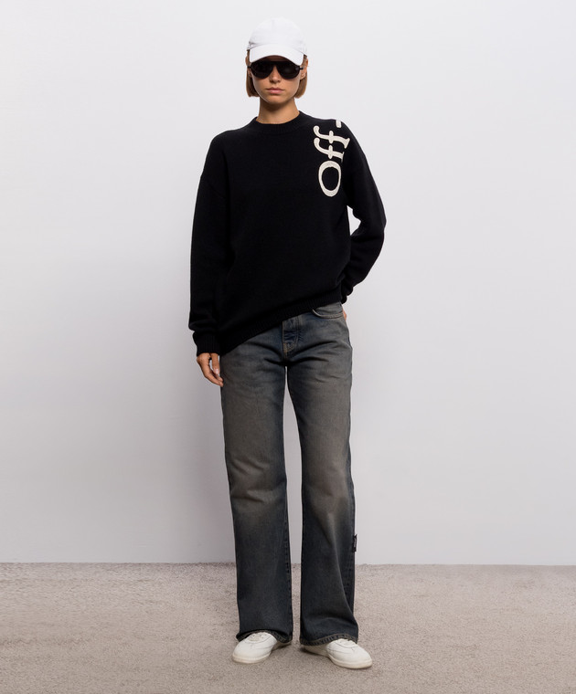 Off-White Черный свитер с шерстью 2FE00534T изображение 2