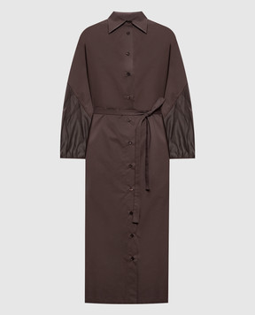 Peserico Коричнева сукня-сорочка A02729A1979B