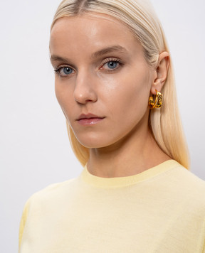 Saint Laurent Золотые серьги с логотипом 853088Y1500