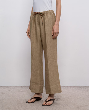 Herno Коричневые брюки из льна PT000219D17105Z