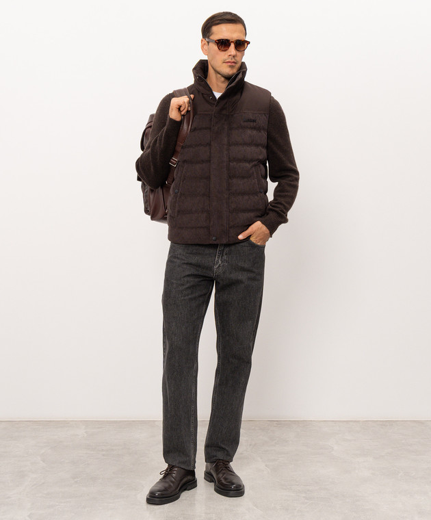 Mackage Коричневий вельветовий пуховий жилет Brody BRODYCDY зображення 2