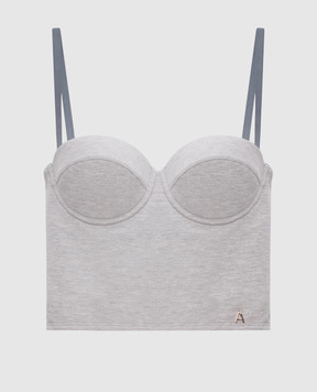 Twinset Сірий меланжевий топ-бюстьє 261AP2144