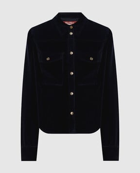 Max Mara Синяя вельветовая рубашка RIVOLO MSTRIVOLO