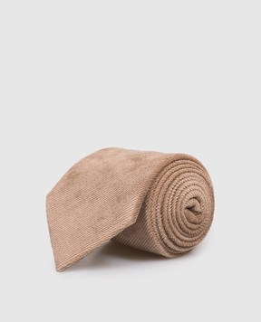 Brunello Cucinelli Коричневый вельветовый галстук MP547B3C99
