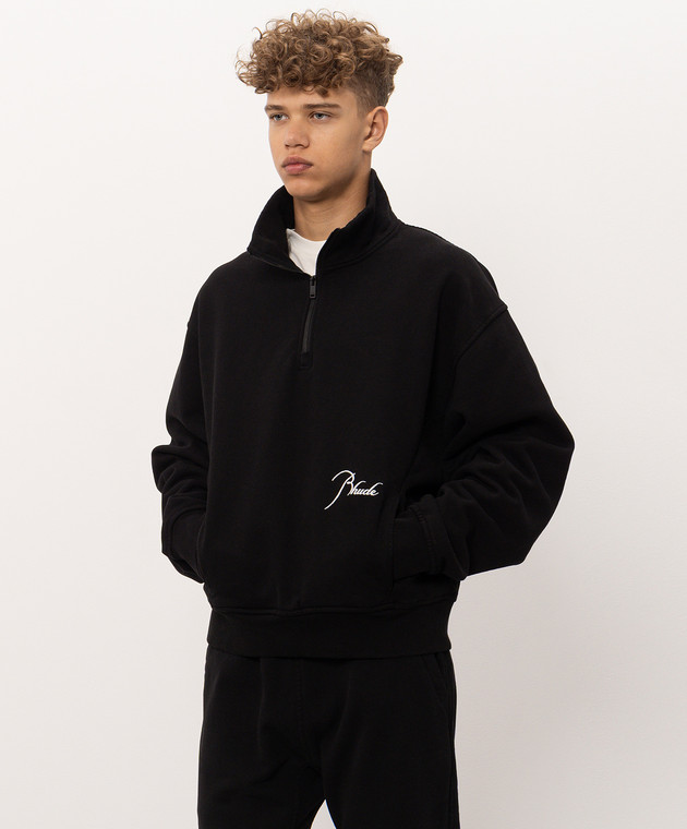 Rhude Черный свитшот с молнией RHPF26ST05012 изображение 3