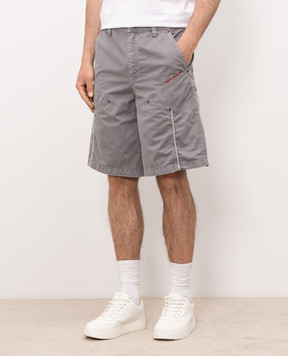 Off-White Серые шорты с вышивкой логотипа 44XCS006S26F001