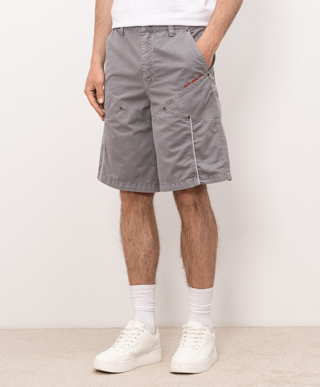 Off-White Серые шорты с вышивкой логотипа 44XCS006S26F001 изображение 3