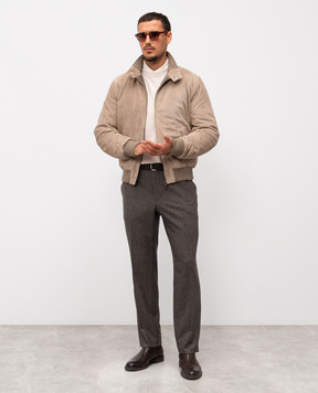 Peserico Бежевая замшевая пуховая куртка R52241C03CC627