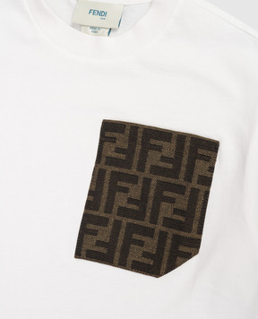Fendi Детская белая футболка с карманом JUI1507AJ37
