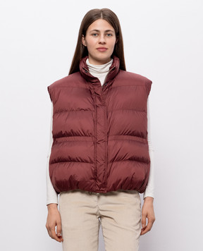 Brunello Cucinelli Бордовый стеганый пуховой жилет MD5987612P