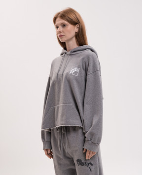 Maison Margiela MM6 Сіре худі з брендовим принтом S62GU0151S25337
