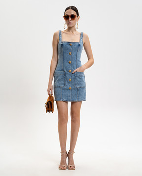 Balmain Блакитна джинсова сукня міні GF1R2531DG11