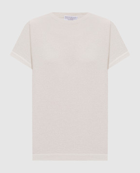 Brunello Cucinelli Біла футболка з кашеміром та шовком з люрексом M41810000