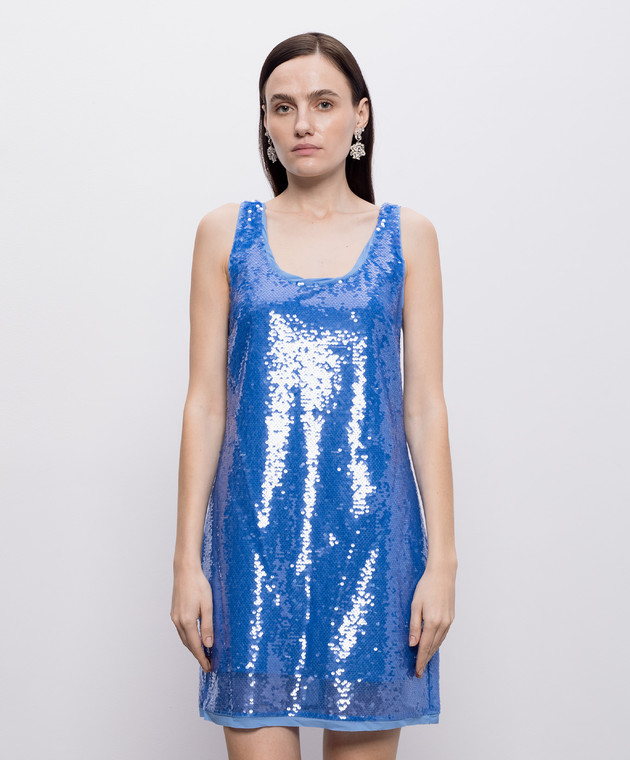 Simkhai Синее платье Stacie в пайетке 2261234LS изображение 3