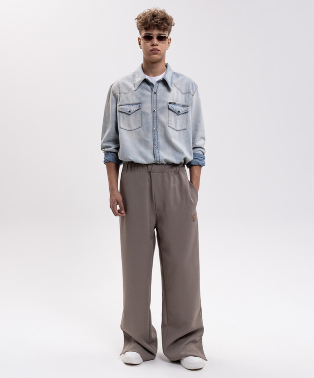AMIRI Голубая джинсовая рубашка AM426SH047 изображение 2