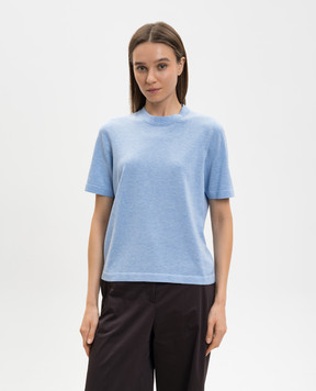 Agnona Голубая меланжевая футболка с шелком KT110450Q180P