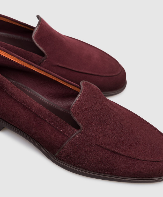 Santoni Бордові замшеві лофери WULB72051GC2SAEA зображення 5