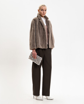 Rindi Бежевая укороченная шуба из меха норки 067VS026