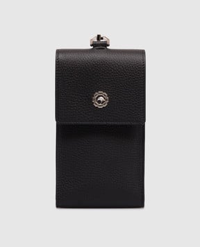 Stefano Ricci Чорний шкіряний чохол для телефона з емблемою PP450GPRE