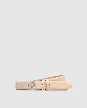 Pini Parma Бежевий замшевий ремінь BELTSUEBEI