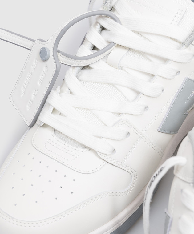 Off-White Білі шкіряні кросівки Out Of Office з принтом логотипа M189C9L019 зображення 5