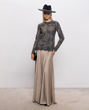 Brunello Cucinelli Бежева спідниця із шовку MB179G4121