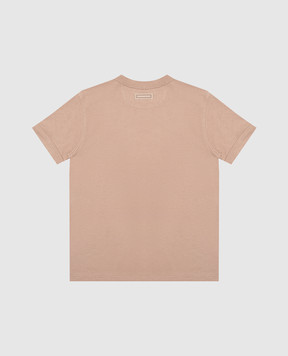 Stefano Ricci Детская коричневая футболка с нашивкой логотипа YNH6101490803