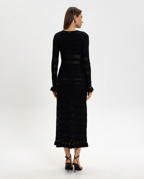 Twinset Чорна сукня з ажурним візерунком 261TP3080