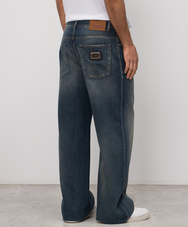 Dolce&Gabbana Синие джинсы с логотип патч GP18LDG8OV1 изображение 4