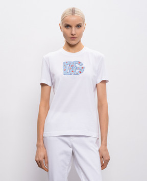 Dolce&Gabbana Біла футболка з монограмою DG F8V42ZGDDLX