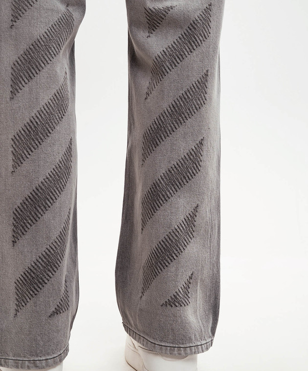 Off-White Серые джинсы с принтом 44XYA18JS26D003 изображение 5