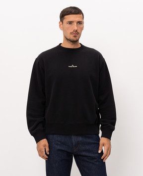Stone Island Чорний світшот з принтом логотипа L2S156100039S0477