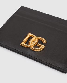 Dolce&Gabbana Черный кожаный картхолдер с монограммой BI0330AK274