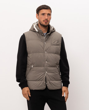 Brunello Cucinelli Сірий пуховий жилет MV4081628