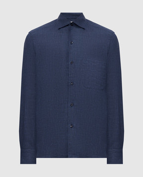 Castangia dal 1850 Синя сорочка з льону DMC2S26