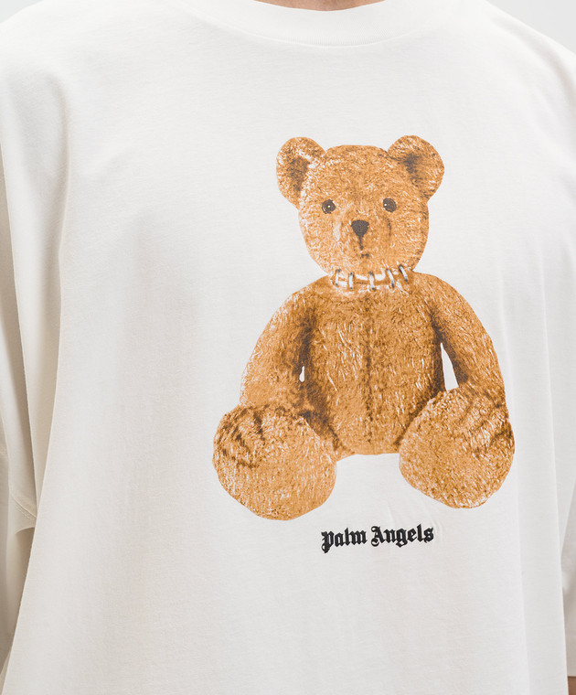 Palm Angels Футболка цвета айвори Bear PMAA10BS26JER004 изображение 5