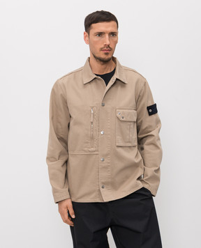Stone Island Бежева куртка з патчем логотипа L1S141200001S0J24