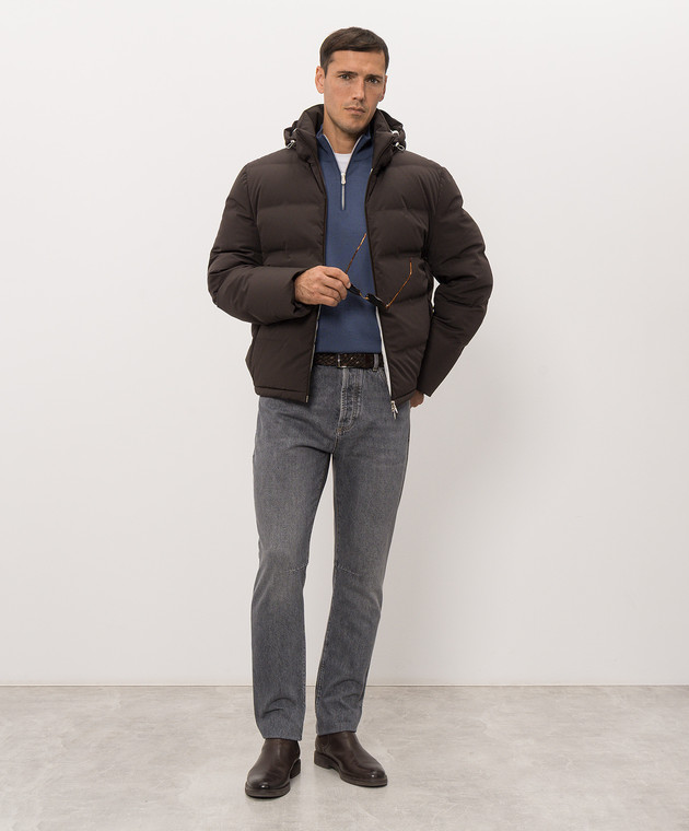 Brunello Cucinelli Коричневый пуховик MV4061836 изображение 2