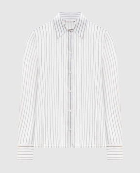 Peserico Біла сорочка в смужку з ланцюжком моніль S0606008334