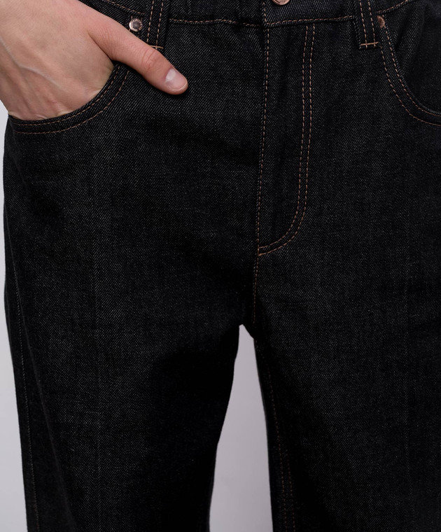 Brunello Cucinelli Темно-синие джинсы с цепочкой мониль MP134P4108 изображение 5