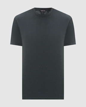 Tom Ford Зелена футболка з вишивкою монограми JCS004JMT012
