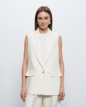Peserico Жилет кольору айворі з льону S0304002606